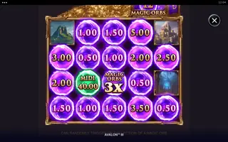 Avalon III – Paytable