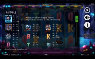 Captain Jack’s Pots – Paytable