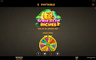 Squealin Riches 2 – Paytable
