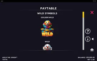 Hold the Joker – Paytable