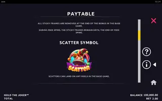 Hold the Joker – Paytable