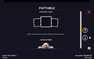 Hold the Joker – Paytable