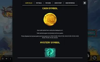 Shields of Fury – Paytable