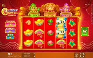 3 Lucky Monkeys – Feature in play