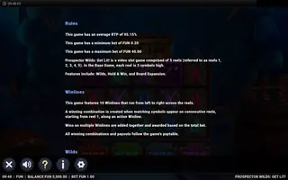 Prospector Wilds: Get Lit – Game rules