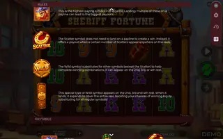 Wild Sheriff Fortune – Game rules