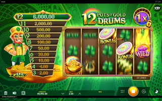 12 Pots of Gold Drums – Feature in play