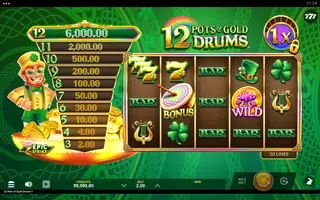 12 Pots of Gold Drums – Feature in play