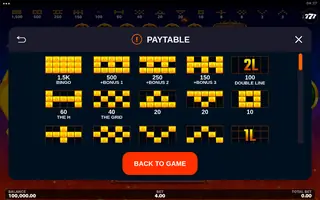 Hot Fireballs Link&Win – Paytable