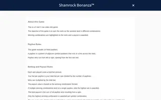 Shamrock Bonanza – Game rules