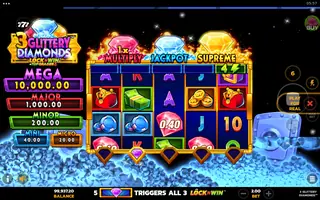 3 Glittery Diamonds – Feature in play