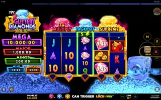 3 Glittery Diamonds – Feature in play
