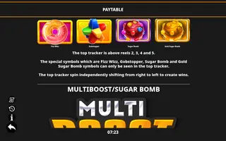 Sugar Bomb 2 MultiBoost – Paytable