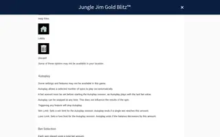 Jungle Jim Gold Blitz – Game rules