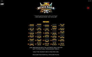 Black Sails Wild Seas – Paytable