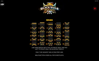 Black Sails Wild Seas – Paytable