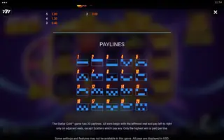 Stellar Gold – Paytable