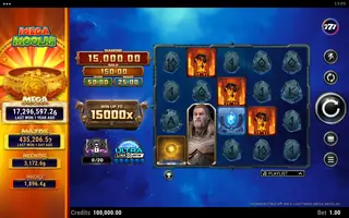 Thunderstruck Wild Lightning Mega Moolah – Feature in play