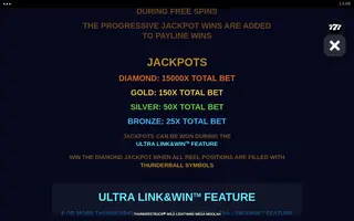 Thunderstruck Wild Lightning Mega Moolah – Paytable