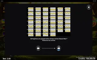 3 Lucky Rainbows Action Boost Max – Paytable