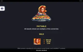 Flaming Joker Link&Win – Paytable