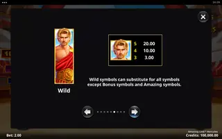 Amazing Link Hercules – Paytable