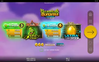 Beanstalk Bonanza – Paytable
