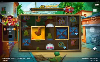 Unusual Suspects Cartel Cash – Feature in play