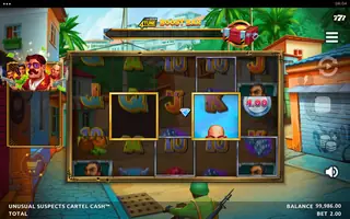 Unusual Suspects Cartel Cash – Feature in play