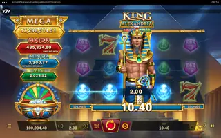 King of Alexandria Mega Moolah – Winning spin