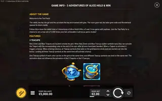3 Adventures of Alice Hold & Win – Game rules