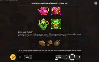 3 Adventures of Alice Hold & Win – Game rules