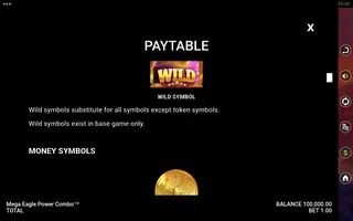 Mega Eagle Power Combo – Paytable