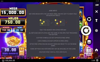 Big Bounty Gold – Game rules