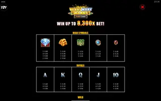 Bears Make Bank! Power Combo – Paytable