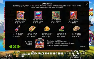 El Huaso Suertudo – Paytable