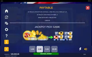 American Triple Gold – Paytable