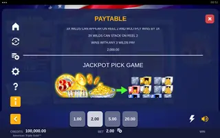 American Triple Gold – Paytable