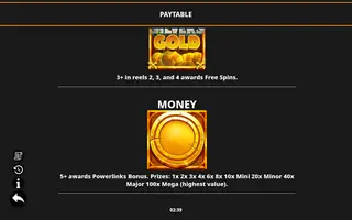 Silver’s Gold PowerLinks – Paytable