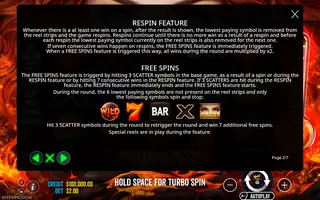 Hot to Burn – 7 Deadly Free Spins – Game rules