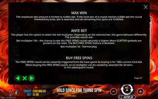 Hot to Burn – 7 Deadly Free Spins – Game rules