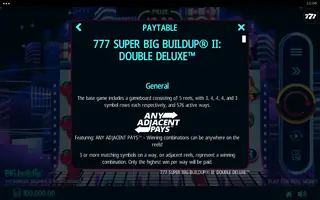 777 Super BIG BuildUp II Double Deluxe – Paytable
