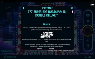 777 Super BIG BuildUp II Double Deluxe – Paytable