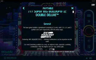 777 Super BIG BuildUp II Double Deluxe – Paytable
