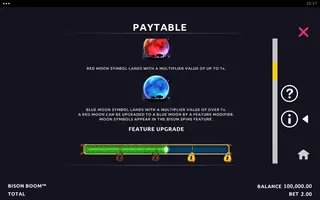 Bison Boom – Paytable