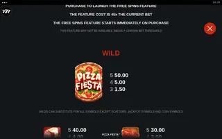 Pizza Fiesta – Paytable