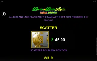 Break Da Bank Again Mega Moolah – Paytable