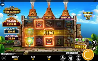 3 Blazing Volcanoes Power Combo – Winning spin