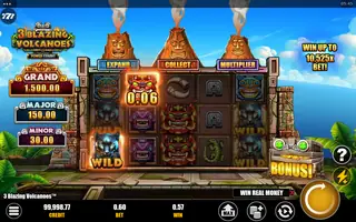 3 Blazing Volcanoes Power Combo – Feature in play