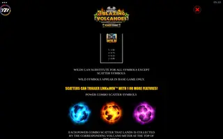 3 Blazing Volcanoes Power Combo – Paytable